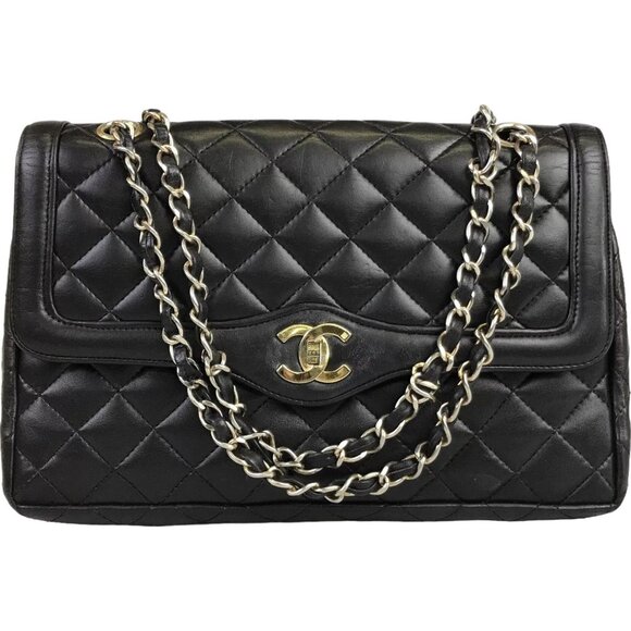 CHANEL Handbags - 3481160AH (S6) Chanel Shoulder Bag Diana Matelasse CC Logo Black Leather